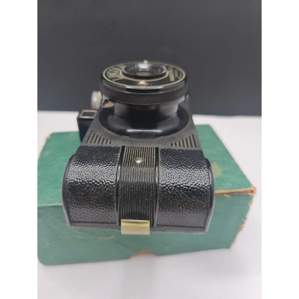 Monarch Mfg Lincoln Camera Vintage 50mm Graf Lens Bakelite Black With Box USA